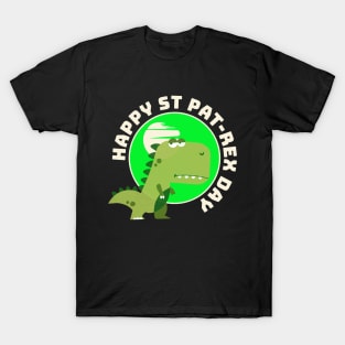 St Patrick's HAPPY ST PAT-REX DAY T-Rex Dinosaur Funny Boys T-Shirt